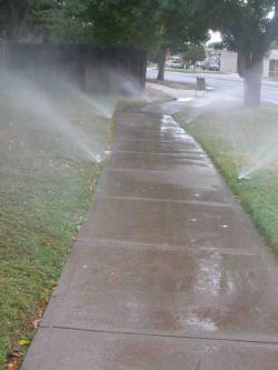 Irrigation overspray