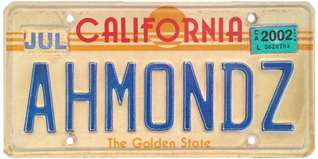 Photo contributed by Nathanael Siemens, almond farmer in the Bakersfield area. This was his grandfather Ernest Siemens' license plate.