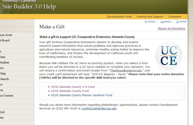 The Donation Page