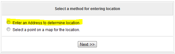 Select add location from and address