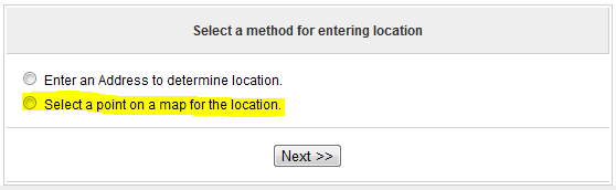 Enter Location from Map