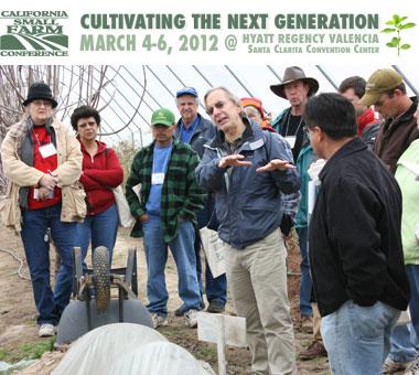 Mark Gaskell leads a short course focused on hoop houses during the 2008 California Small Farm Conference.