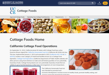 thumbnail image of Cottage Foods site front page