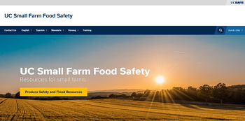 thumbnail image of UC Small Farm Food Safety site front page