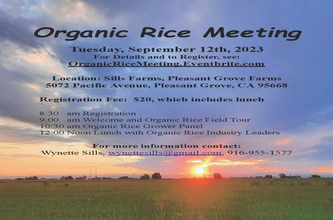 Organic Rice Meeting flyer 2