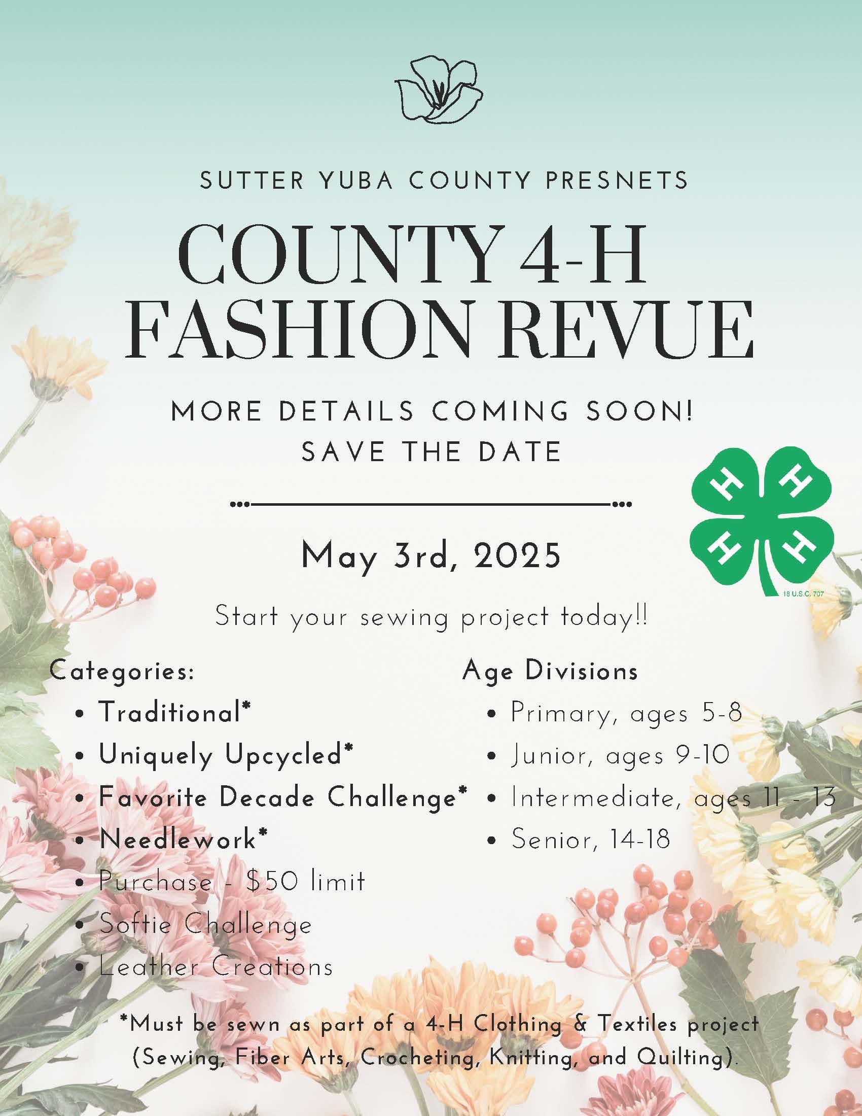 County 4-H Fashion Revue - 2025