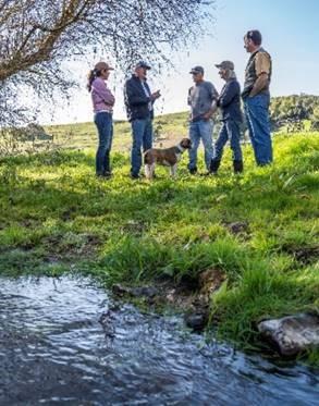 Discussing stream and ranch management, West Marin, 2019 (Hector Amezcua)