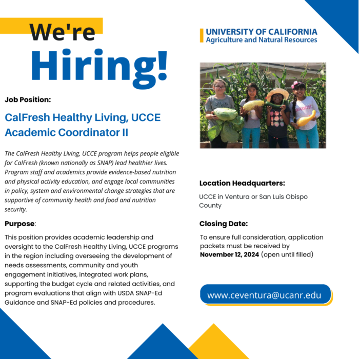 Calfresh healthy living Job Post