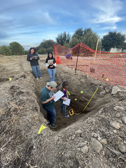Soil pit started at Madera College 3 Sister garden