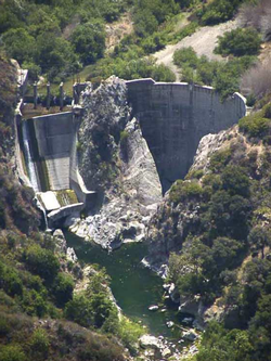 Rindge Dam on Malibu Creek. Photo from the Southern California Wetlands Recovery Project
