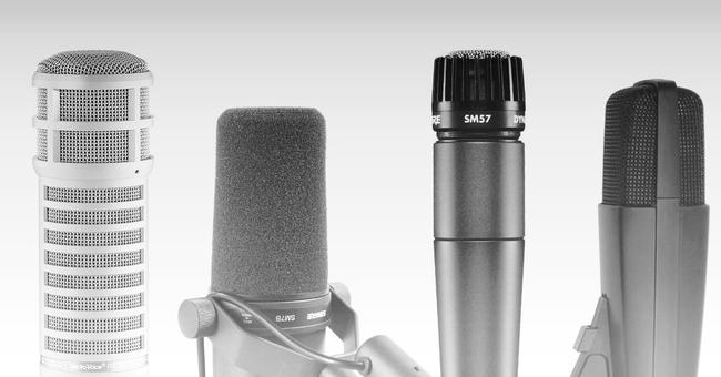 Different types of microphones include dynamic, condenser and ribbon mics
